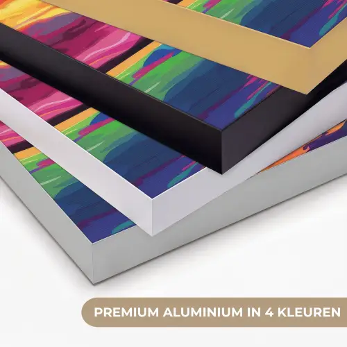 Zonsondergang - Walvis - Geschilderd - Kleurrijk Textielframe zwart klein -USP_kleurenNL