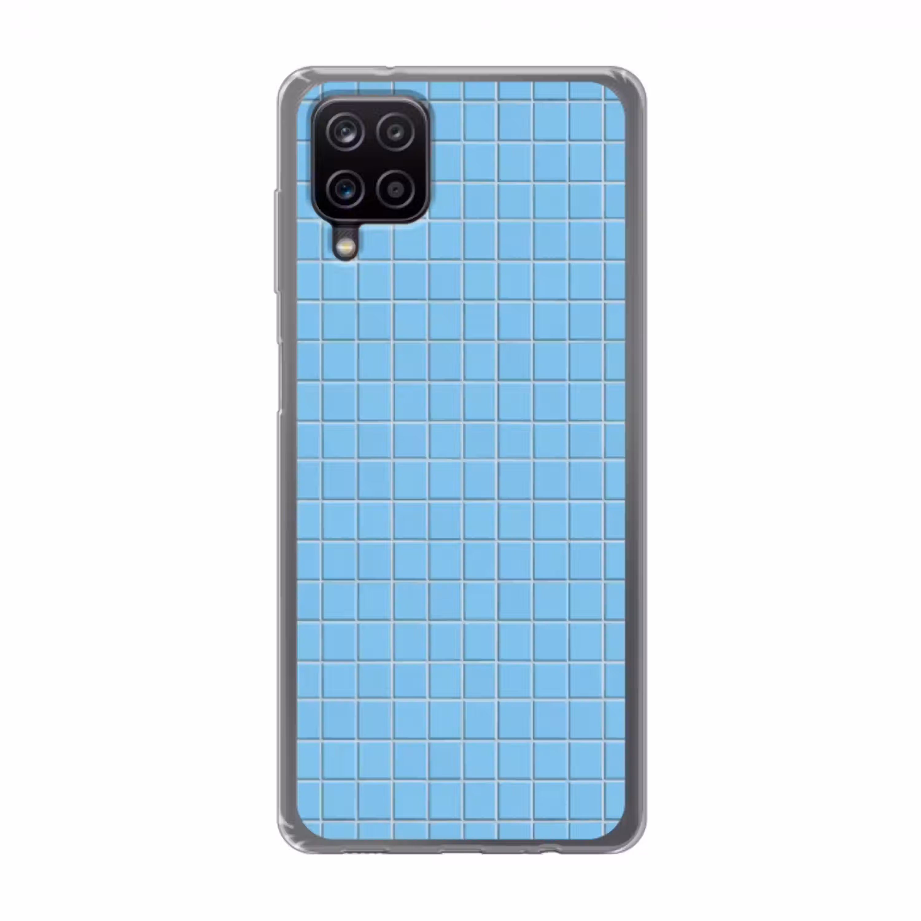 Patroon - Tegel - Pastel - Blauw Telefoonhoesje Samsung Galaxy A12 klein 372 -3d