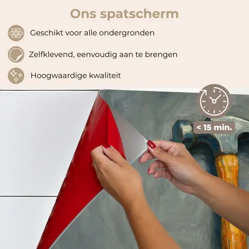Hamer - Schilderij - Gereedschap keuken achterwand spatscherm klein -spatscherm_NL