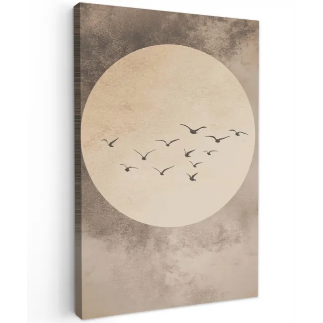 Vogel - Beige - Japandi canvas 2cm klein -z3d