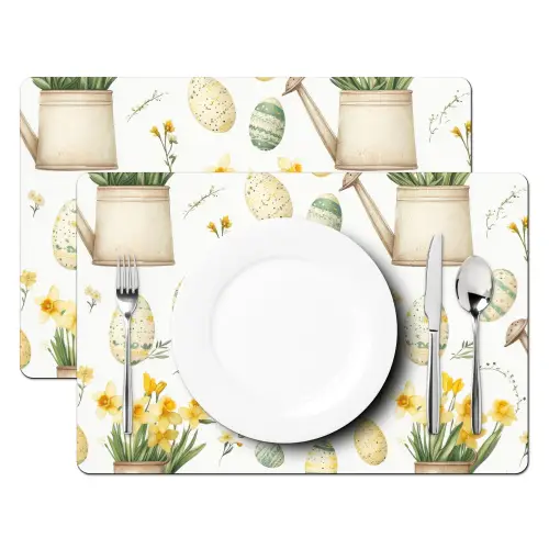 Gieter - Bloemen - Eieren Placemat vinyl groot -zzsfeer2_Kitchenyeah-website