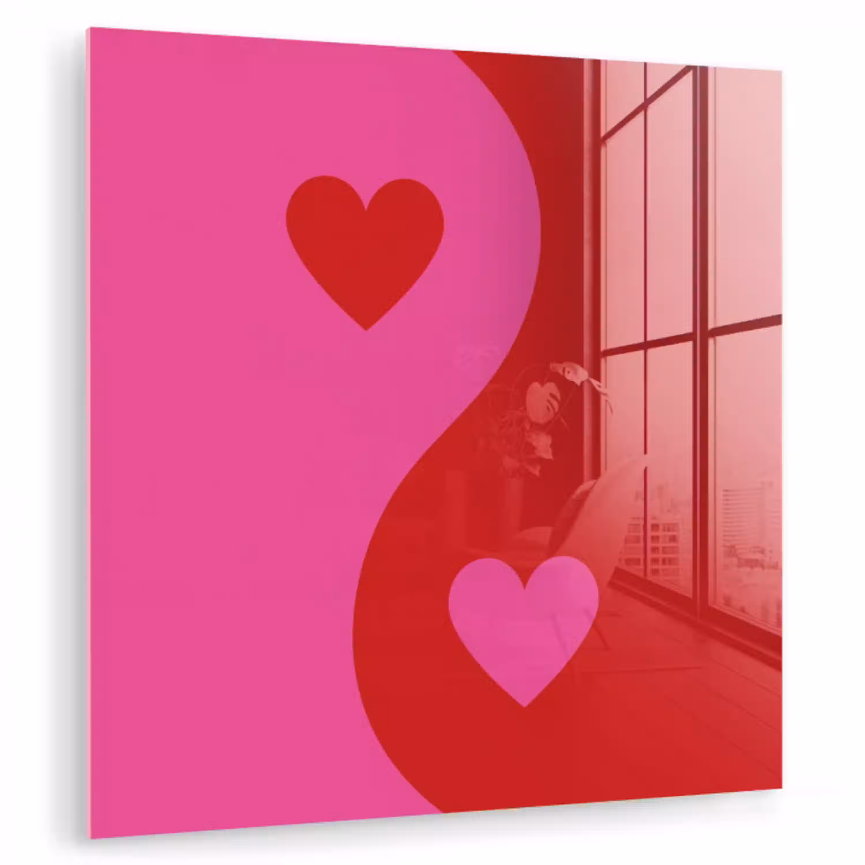Minimalistisch - Rood - Roze - Hartjes plexiglas 5mm klein -zzzproduct_nieuw