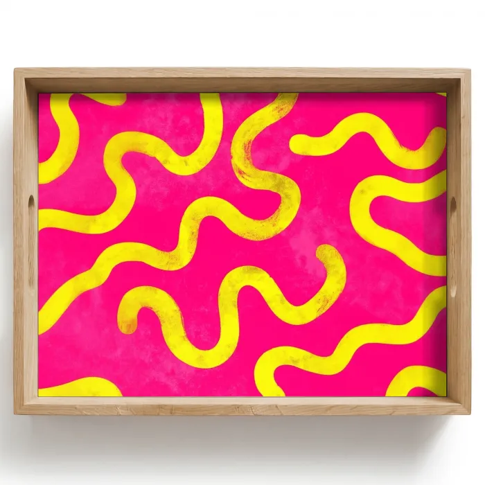 Lijn - Geel - Abstract Dienblad Rechthoek middel -z3d_shopping