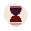 Zandloper - Symmetrisch - Rood - Paars Wandcirkel Organisch Forex 3mm klein -3d