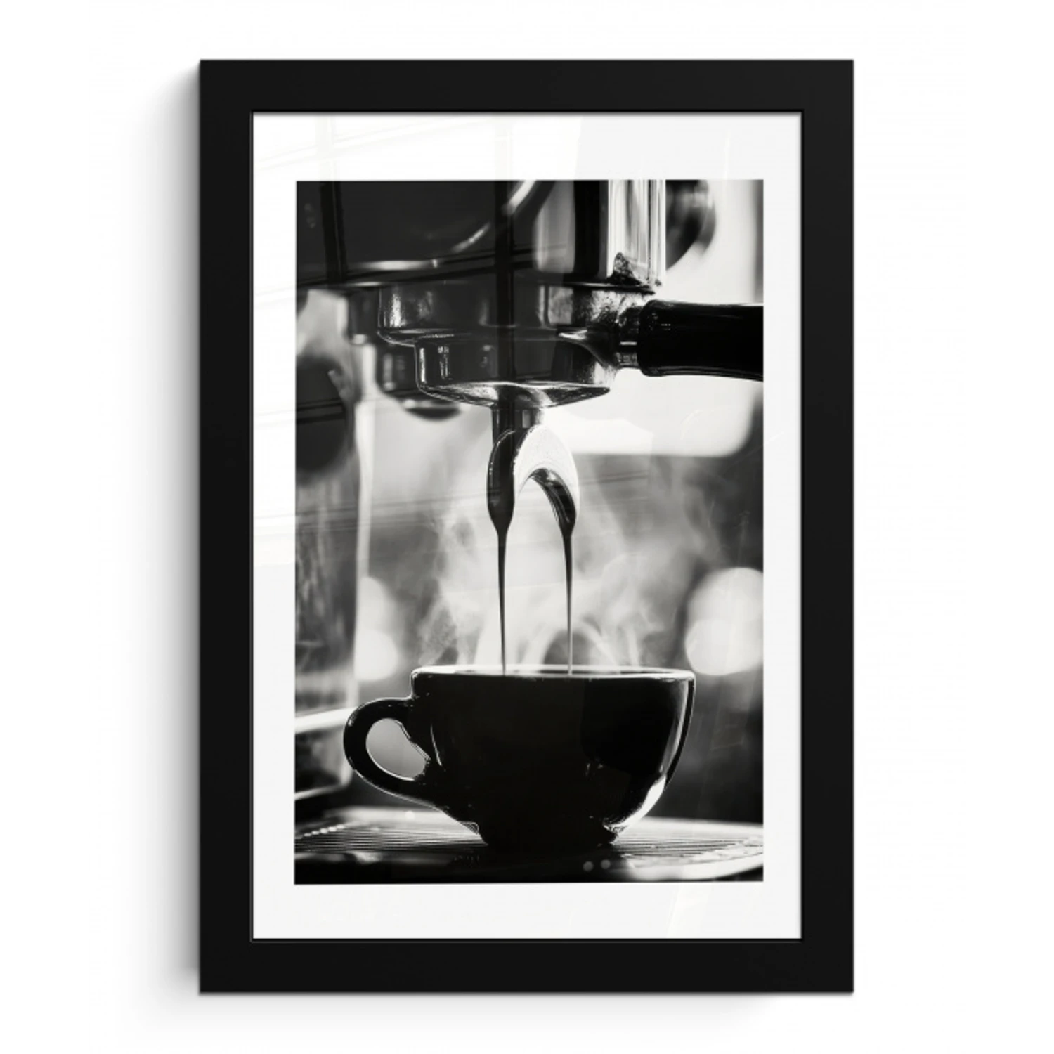 Coffee - Espresso - Koffiemachine - Kop fotolijst zwart zonder passe partout klein -3d