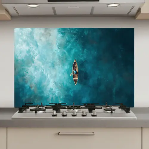 Bootje - Water - Blauw keuken achterwand spatscherm klein -3d_website