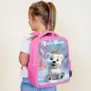 Ijsbeer - Kroon - Winter Kinderrugzak - Roze middel -sfeer2