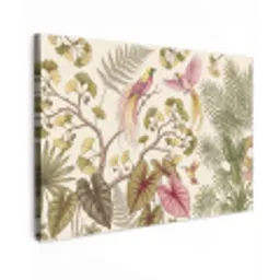 Vogels - Tropisch - Botanisch - Roze canvas 2cm klein -z3d