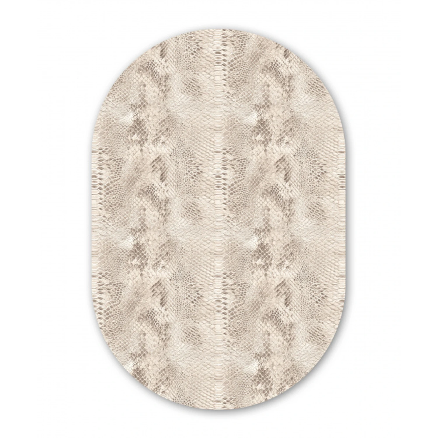 Slang - Patroon - Beige Wandcirkel Ovaal Forex klein 630 -3d