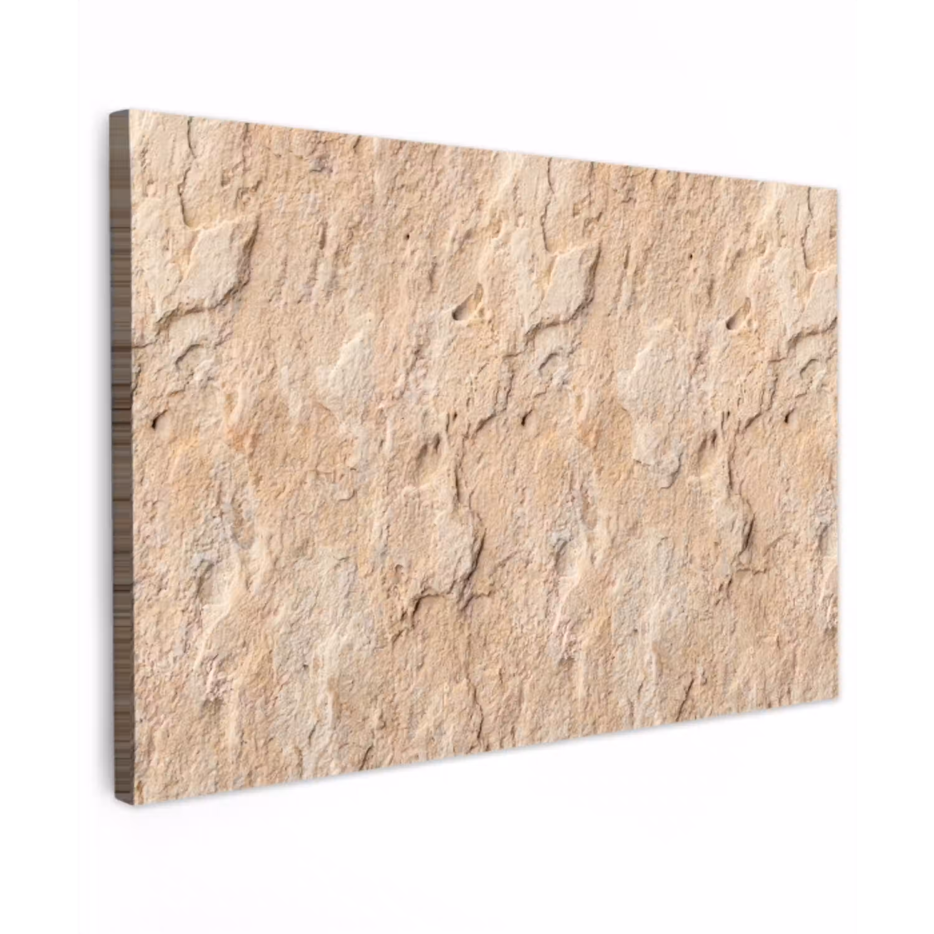 Textuur - Steen - Natuur - Beige Tuinposter op houten frame 2 cm dik klein -3d