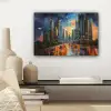 Auto - Skyline - Zon - Blauw canvas 2cm klein -sfeer6