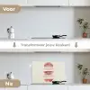 Minimalistisch - Cirkels - Roze keuken achterwand spatscherm klein -voor_na_NL