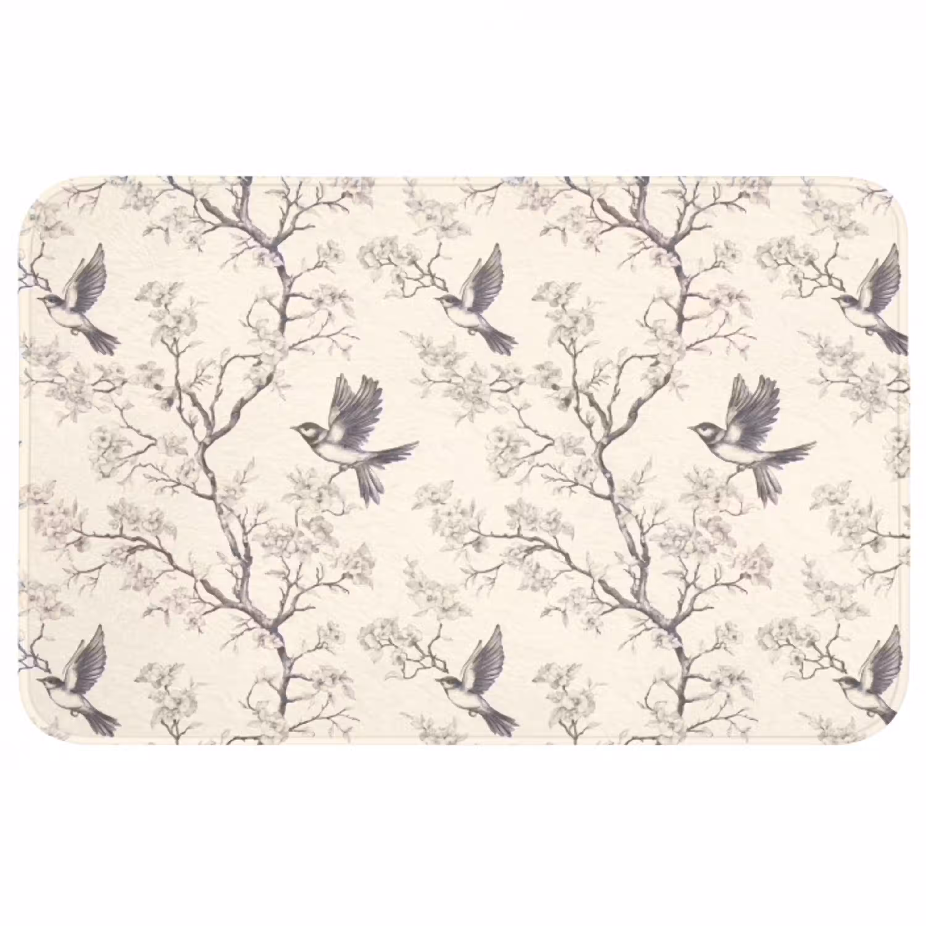 Takken - Vogels - Beige WCmat middel 1009 -3d