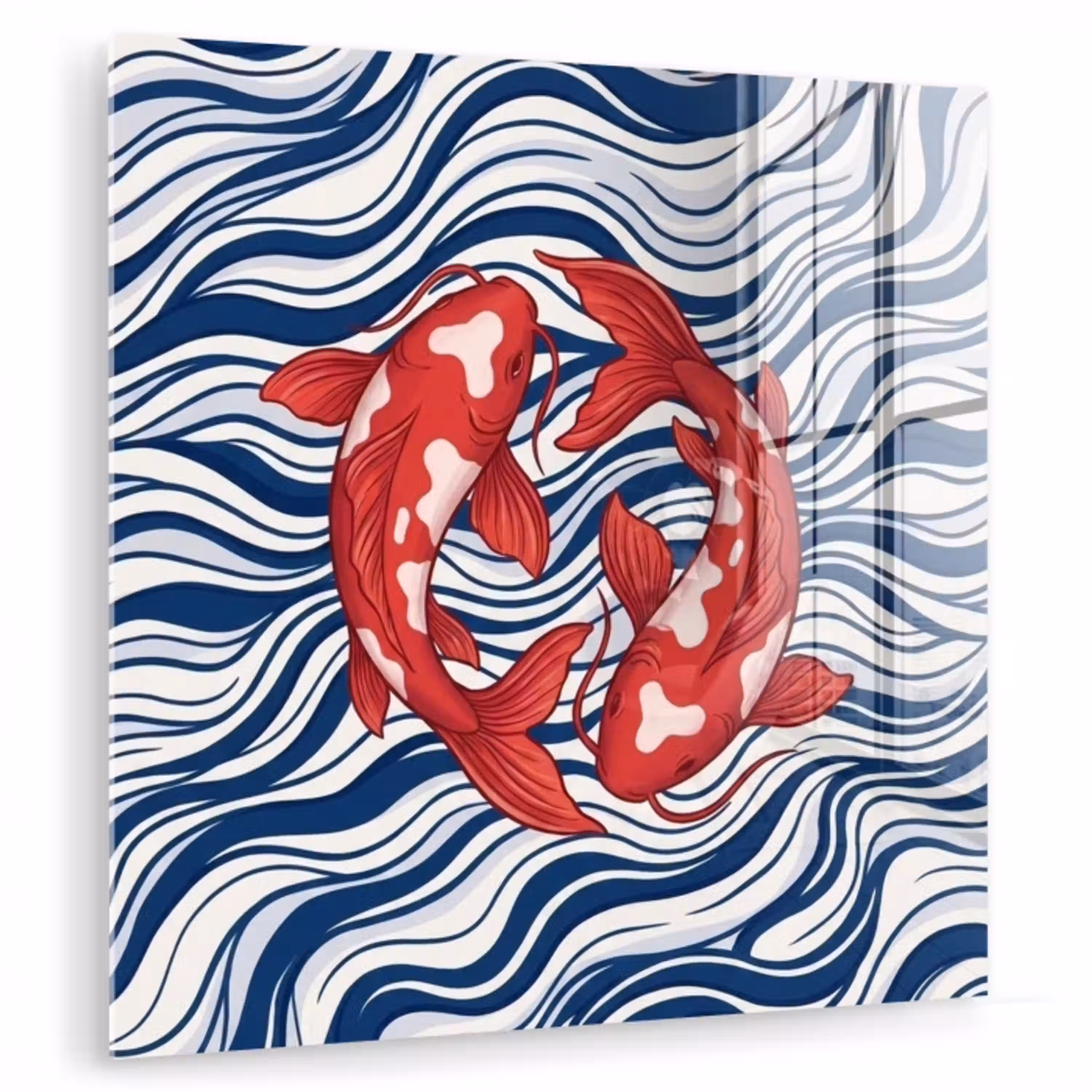 Vis - Water - Natuur - Illustratie - Rood plexiglas 5mm klein -zzzproduct_nieuw