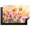 Vlinders - Oranje - Bloemen Inductie beschermer vinyl 3mm klein -3d