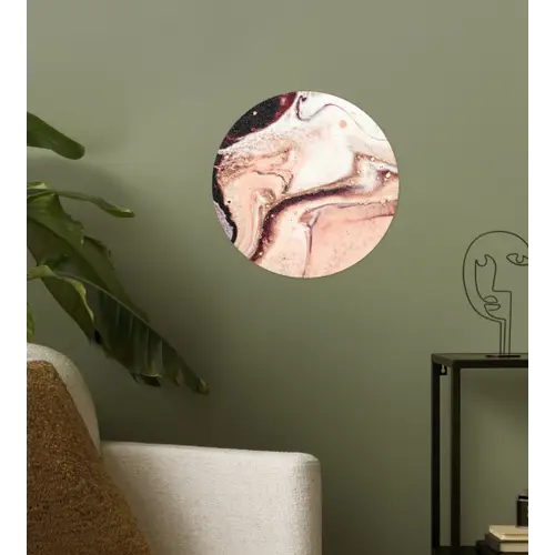 Steen - Marmer - Edelsteen - Abstract - Natuur - Roze Wandcirkel behangsticker klein -sfeer2