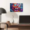 Monster - Graffiti - Kleuren - Oranje aluminium wit klein -sfeer5