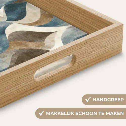 Abstract - Golven - Kleurrijk Dienblad Rechthoek middel 911 -USP_HandgreepNL