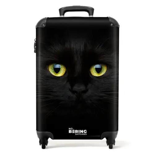 Zwarte kat met felle ogen NBS - Handbagage koffer - Kinderen Unisex middel -productfoto_recht