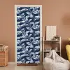 Botanisch - Patroon - Blauw deurposter klein 289 -sfeer1