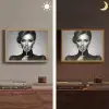 Vrouw - Lolly - Zwart Light Box met batterij (Wandlamp) middel -sfeer3