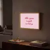 Tekst - Roze - Love - Hart Light Box met batterij (Wandlamp) middel -sfeer1