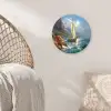 Zeilschip - Zee - Rotsen - Wolken Wandcirkel kunststof plaat 5mm dik klein -sfeer5