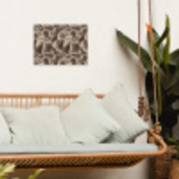 Waaiervorm - Beige - Vezel textuur tuinposter los doek klein 239 -sfeer7