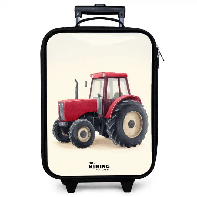 Kinderkoffer - Tractor - Getekend - Rood