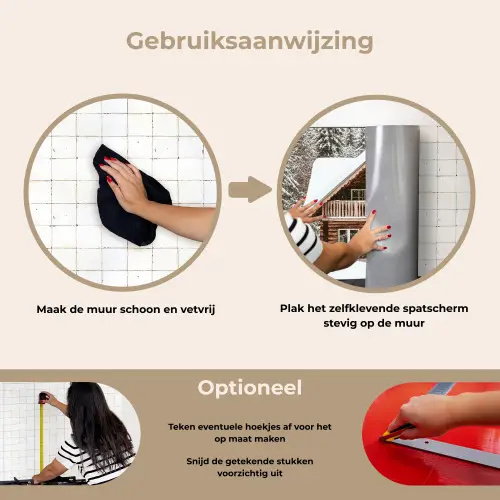 Huis - Bos - Winter - Natuur - Sneeuw keuken achterwand spatscherm klein -gebruiksaanwijzing_NL