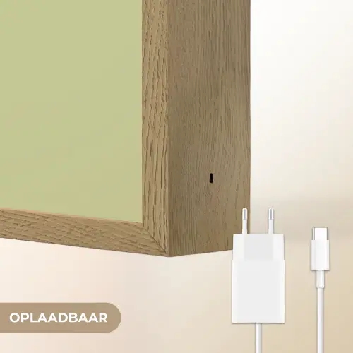 Kiwi - Lijntekening - Minimalistisch - Groen Light Box met batterij (Wandlamp) middel -USP_websiteoplaadbaarNL