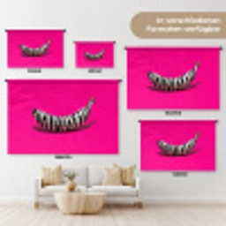 Banaan - Zebraprint - Roze Wandkleed katoen klein -tsfeer8_DE