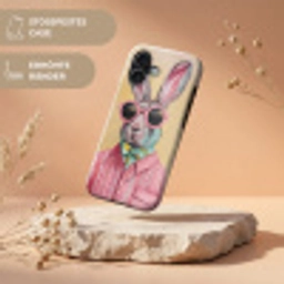 Grijs - Konijn - Blouse - Strik Toughcase MagSafe Apple iPhone 17 klein -USP_RandenV_DE