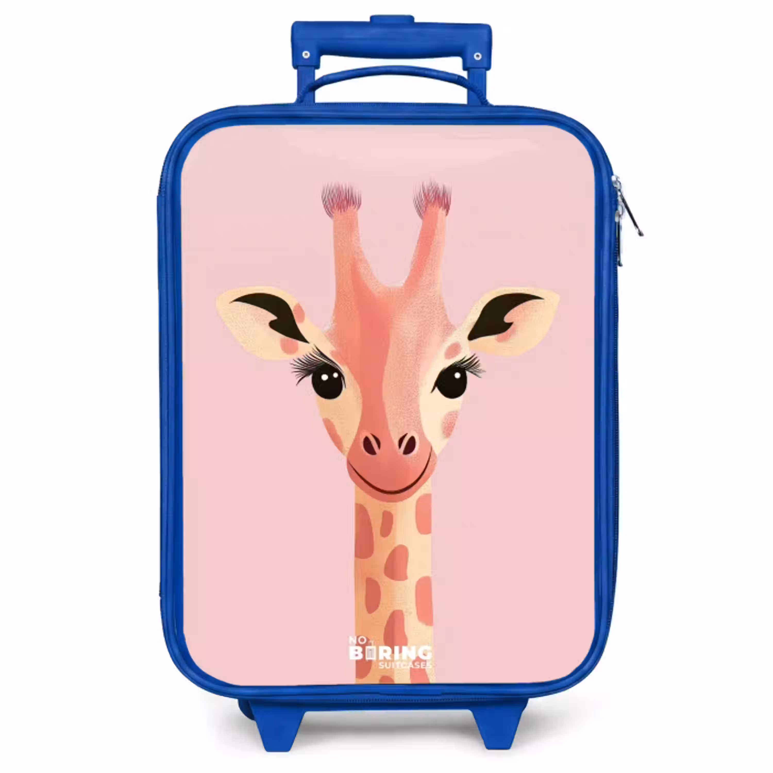 Giraffe - Wimpers - Minimalistisch - Roze Kinderkoffer - Blauw klein -zzz_website3d