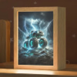Monstertruck - Bliksem - Blauw - Jongens - Auto Light Box met kabel klein -zzz_3d_website