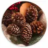 Dennenappels - Boom - Winter - Natuur - Bruin Wandcirkel kunststof plaat 5mm dik klein -3d