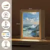 Zee - Golven - Rotsen - Meeuwen Light Box met kabel (Tafellamp) klein -USP_NL