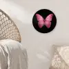 Vlinder - roze - Elegant Wandcirkel kunststof plaat 5mm dik klein -sfeer5