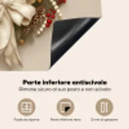 Deurkrans - Strik - Kerst - Rood - Groen Inductie beschermer vinyl 3mm middel -zzzsfeer4_ITA