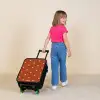 Wit hartjespatroon op oranje bruine achtergrond Kinderkoffer - Zwart klein -sfeer1