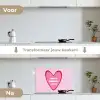 Quote - Moeder - Roze keuken achterwand spatscherm klein -voor_na_NL