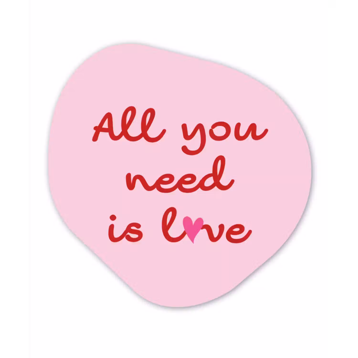 Organisch schilderij - Forex - Tekst - Roze - Love - Hart