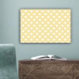 Hartjes - Patroon - Geel canvas 2cm klein 34 -sfeer4