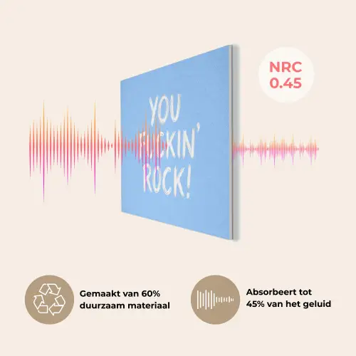 Blauw - Wit - You fuckin rock PET vilt klein -USP_NL