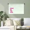 Focus on the good - Beige - Roze Wandkleed katoen klein -sfeer7