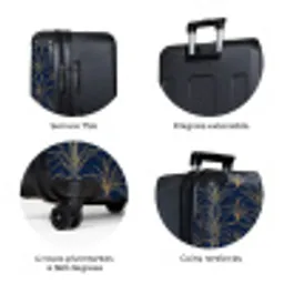 Deco - Waaier - Blauw NBS - Large koffer - Volwassenen Unisex groot -zzzzzzzbolletjes_FR