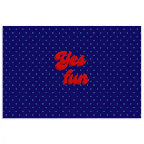 Yes fun - Rood - Blauw - Stippen poster papier klein -3d