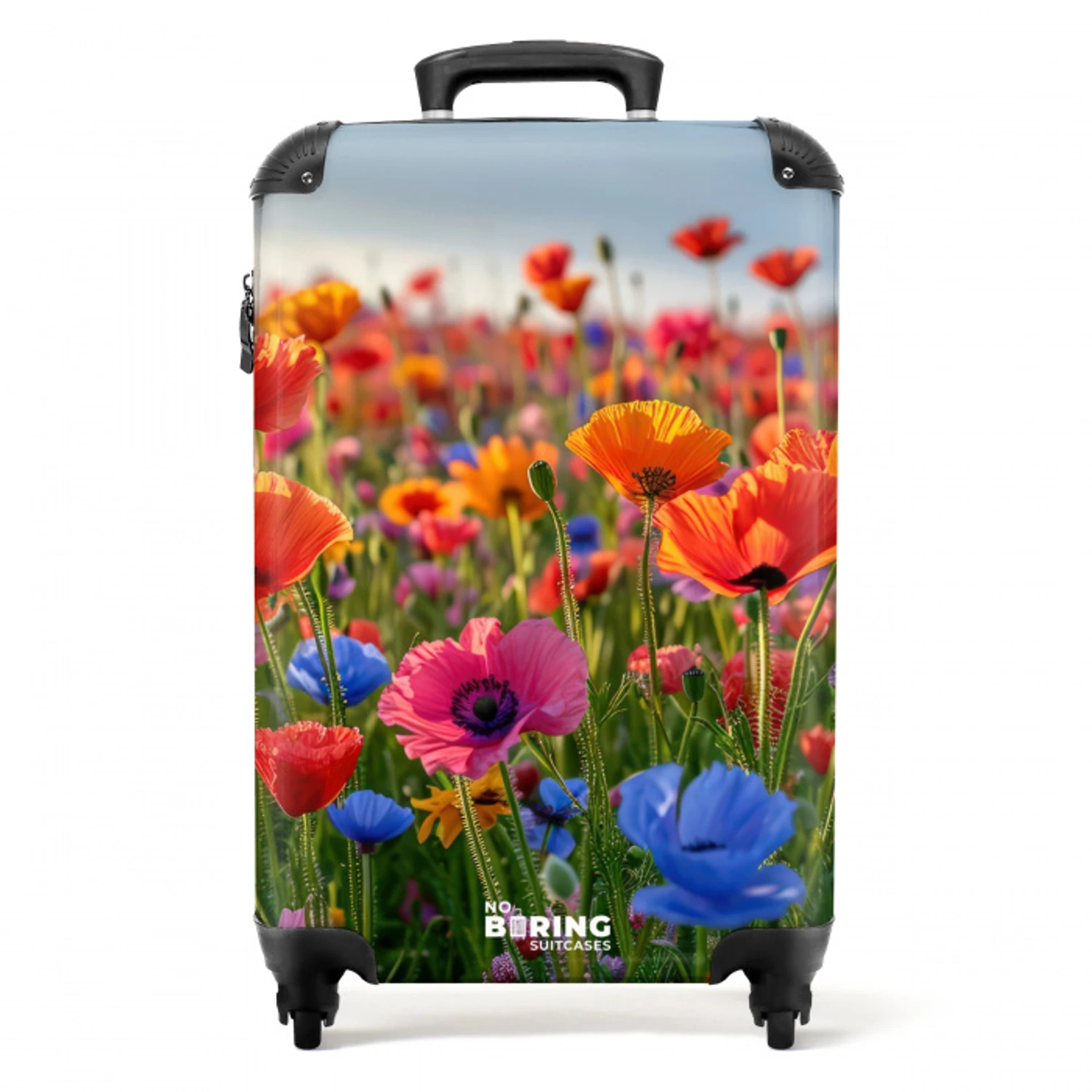 Veld met kleurrijke klaprozen NBS - Handbagage koffer - Unisex middel -productfoto_recht