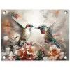 Kolibries en Bloemen tuinposter los doek klein -3d