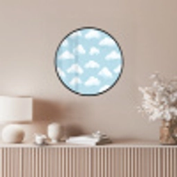 Wolken - Illustratie - Blauw Fotolijst rond zonder passe partout klein 856 -sfeer3